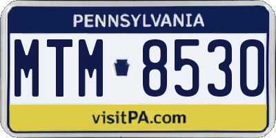 PA license plate MTM8530