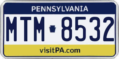 PA license plate MTM8532