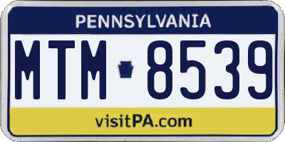 PA license plate MTM8539