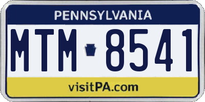 PA license plate MTM8541