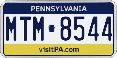 PA license plate MTM8544