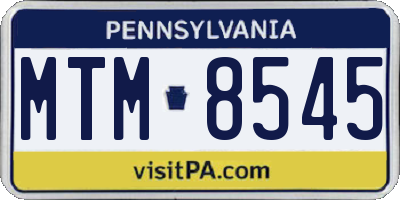 PA license plate MTM8545