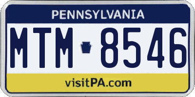 PA license plate MTM8546