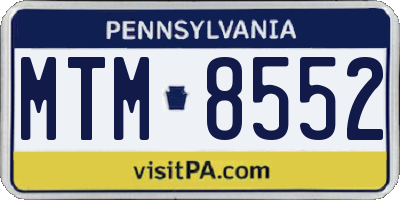 PA license plate MTM8552