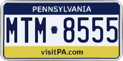 PA license plate MTM8555