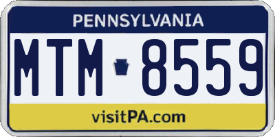 PA license plate MTM8559