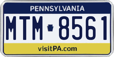PA license plate MTM8561