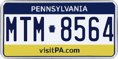 PA license plate MTM8564