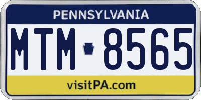 PA license plate MTM8565
