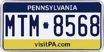 PA license plate MTM8568