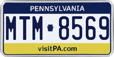 PA license plate MTM8569