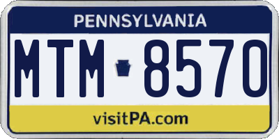 PA license plate MTM8570