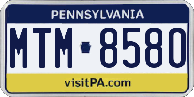 PA license plate MTM8580