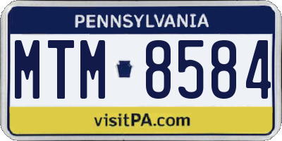 PA license plate MTM8584