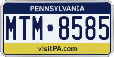 PA license plate MTM8585