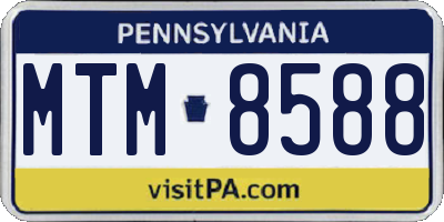 PA license plate MTM8588