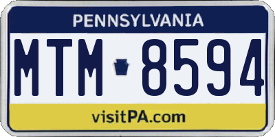 PA license plate MTM8594