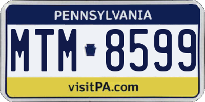 PA license plate MTM8599