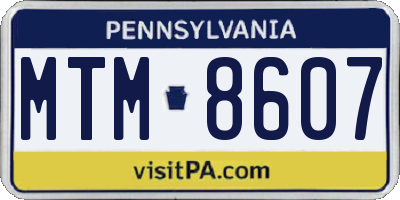 PA license plate MTM8607