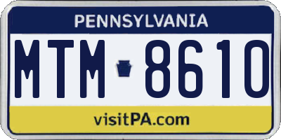PA license plate MTM8610