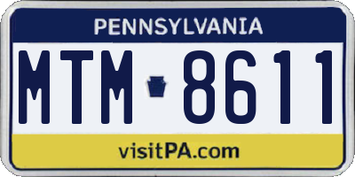PA license plate MTM8611