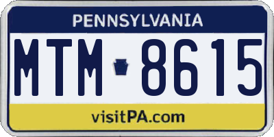 PA license plate MTM8615