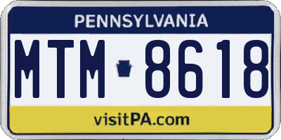 PA license plate MTM8618