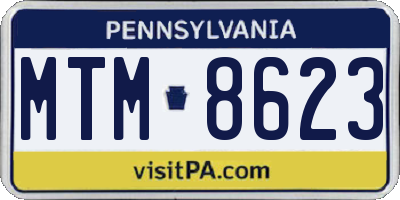 PA license plate MTM8623