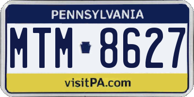 PA license plate MTM8627