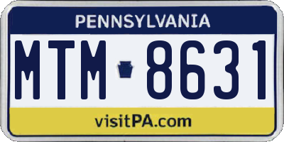 PA license plate MTM8631