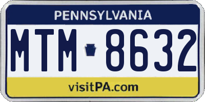 PA license plate MTM8632