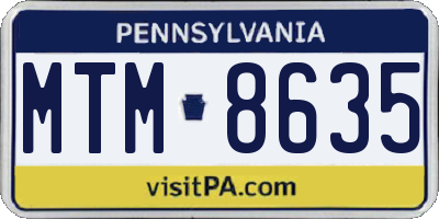 PA license plate MTM8635