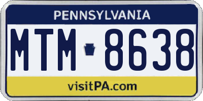 PA license plate MTM8638