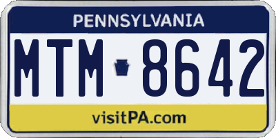 PA license plate MTM8642
