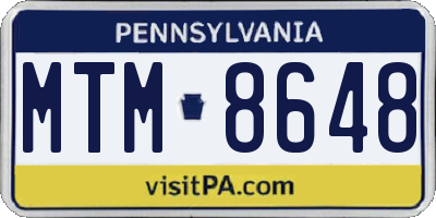 PA license plate MTM8648
