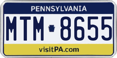 PA license plate MTM8655