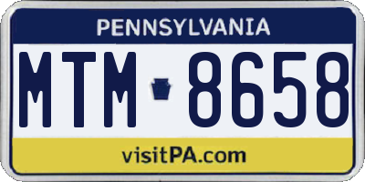 PA license plate MTM8658