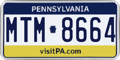 PA license plate MTM8664