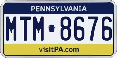 PA license plate MTM8676