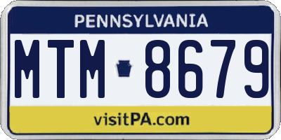 PA license plate MTM8679