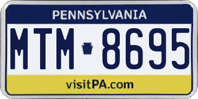 PA license plate MTM8695