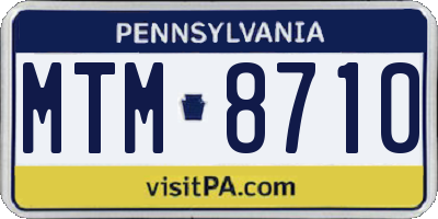 PA license plate MTM8710