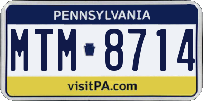 PA license plate MTM8714