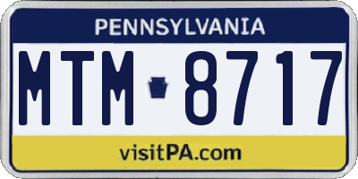 PA license plate MTM8717