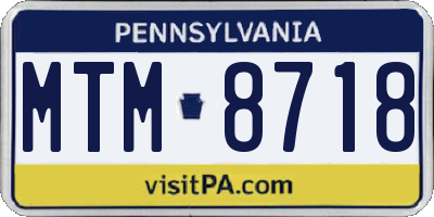 PA license plate MTM8718