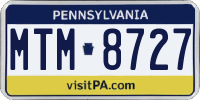 PA license plate MTM8727