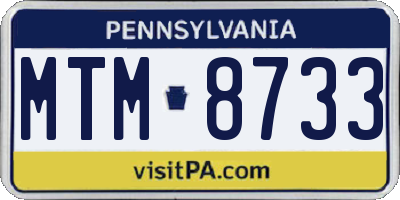 PA license plate MTM8733