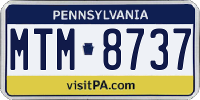 PA license plate MTM8737