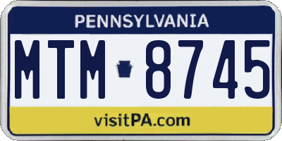 PA license plate MTM8745