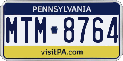PA license plate MTM8764